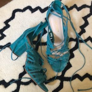 Nine West suede turquoise straps sandals